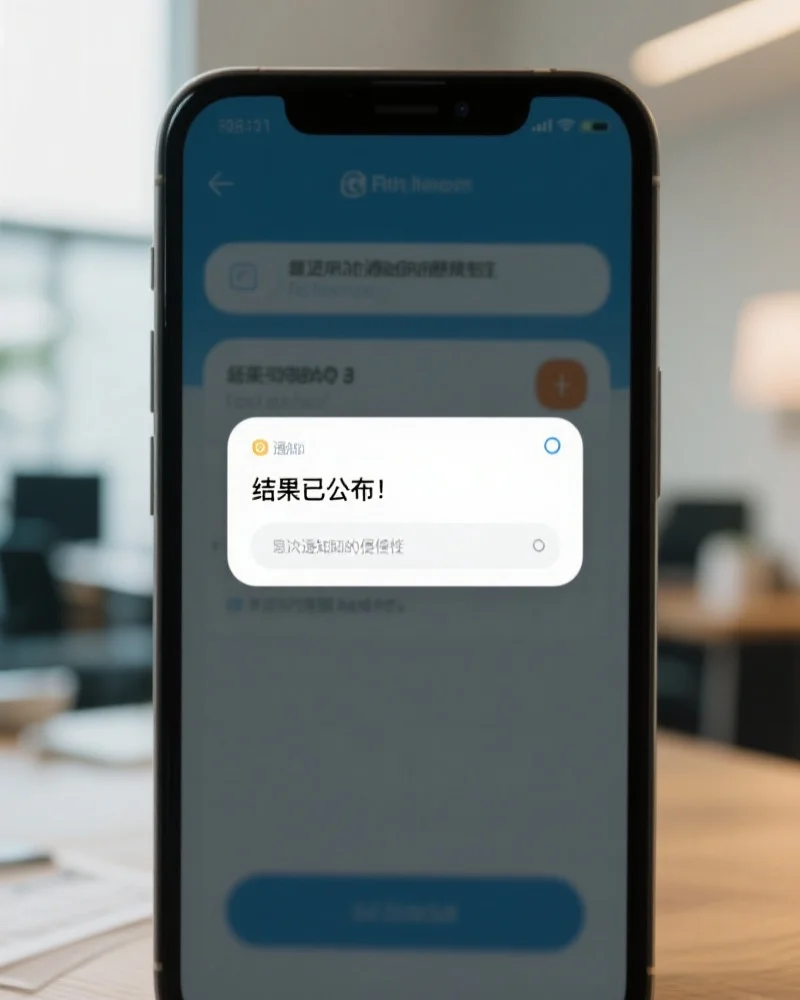 手机通知,显示结果公布提醒